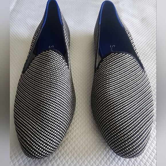 Rothy's Black and White Loafers Slip-Ons - Picture 1 of 10